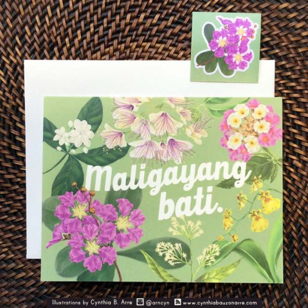 "Maligayang Bati" Greeting Card with sticker & envelope