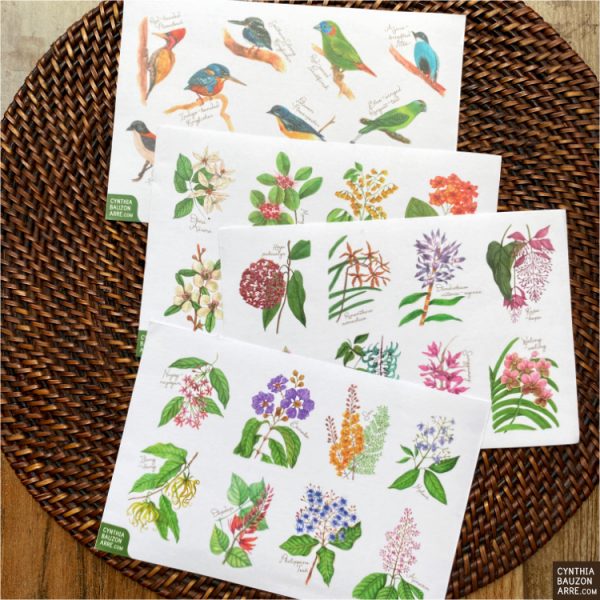 Philippine Native Flowers and Birds Washi Stickers