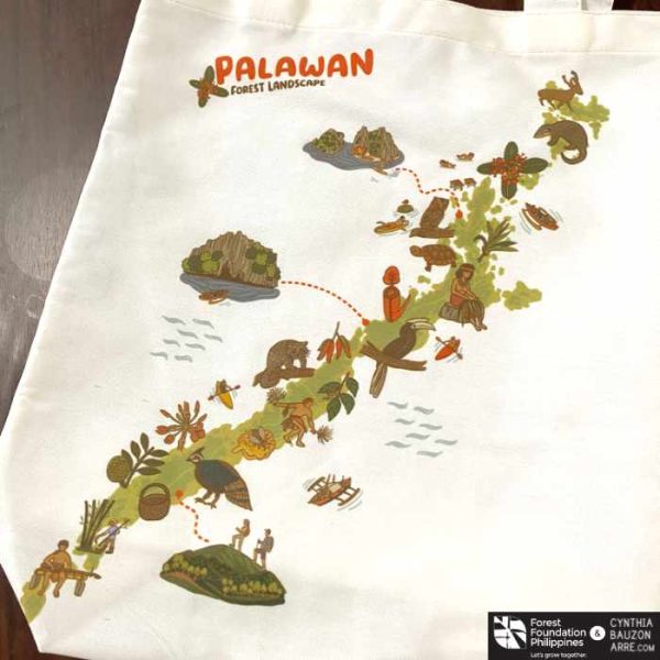 Palawan Forest Landscape canvas tote bags