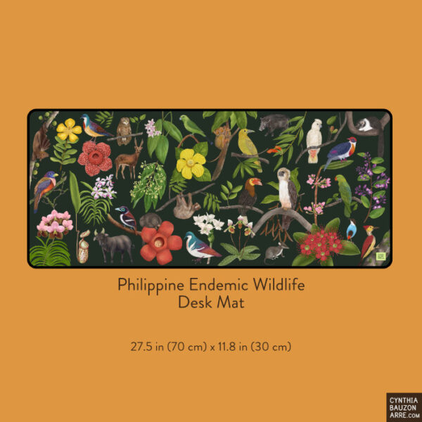 Philippine Endemic Wildlife Flora and Fauna Desk Mat / Mouse pad