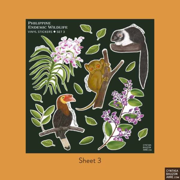 Philippine Endemic Wildlife Flora and Fauna Vinyl Stickers