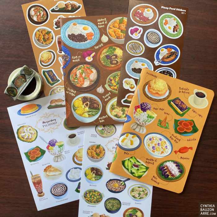philippine food art on notebooks postcards washi tape philippine food notebooks postcards washi tape