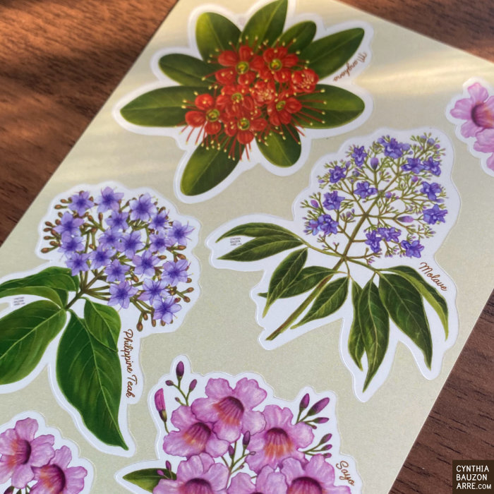 Philippine Native Flowers – Blooms of Native Trees Vinyl Sticker Sheet