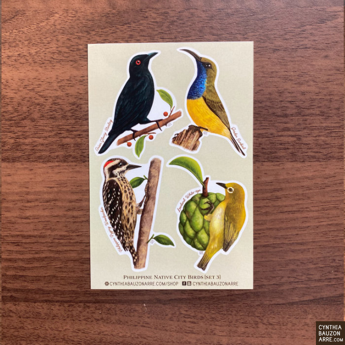 Philippine Native City Birds Waterproof Sticker Sheet