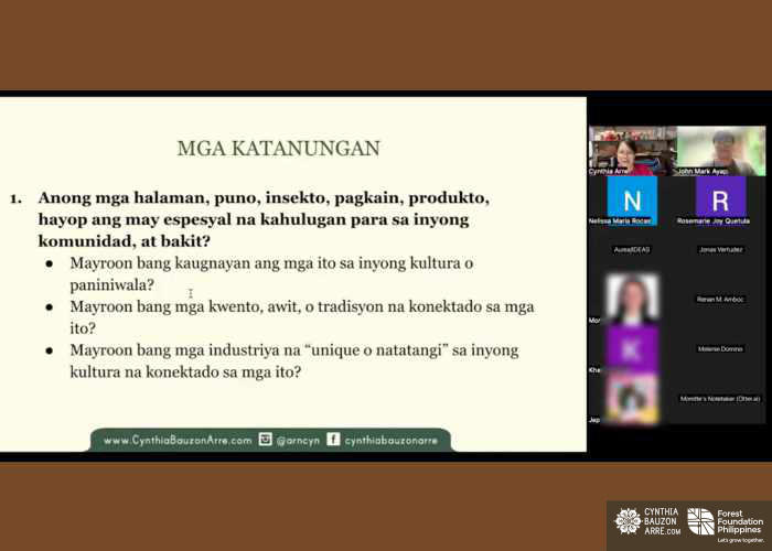 Zoom co creation workshop with indigenous Palawan youth