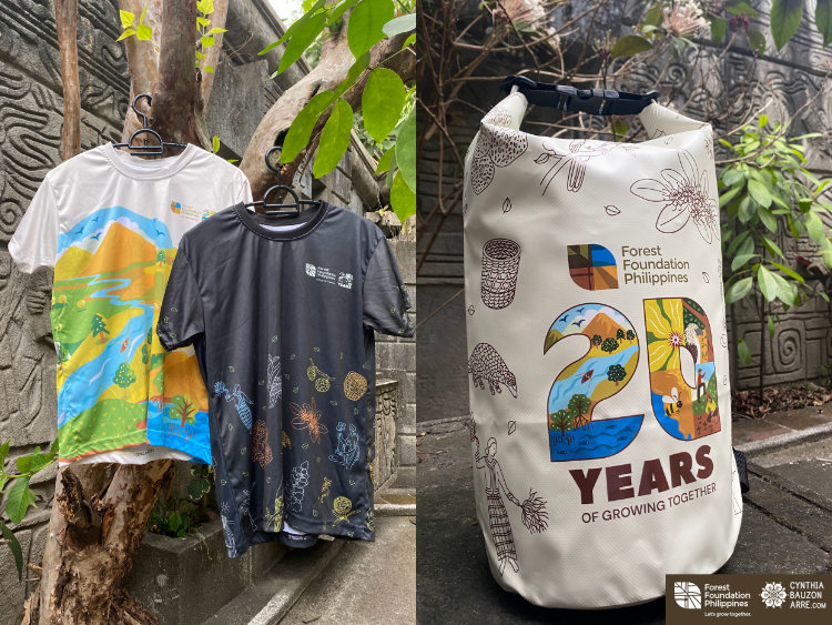 Forest Foundation Philippines 20th Annniversary Branding and Logo Design dri-fit shirts and dry bags